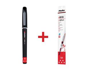 Pfeiffer Uwrite Gel Red 1 Pen + Pack Of 2 Refills Bundle