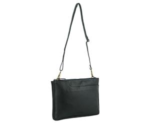 Pierre Cardin Italian Leather Handbag/Clutch (PC3176) - Black