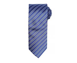 Premier Mens Double Stripe Pattern Formal Business Tie (Navy/Blue) - RW5235