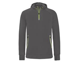 Proact Mens Hooded Zip Neck Sweatshirt (Dark Grey) - PC2675