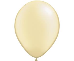 Qualatex 11 Inch Round Plain Latex Balloons (100 Pack) (Pearl Ivory) - SG4586