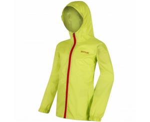 Regatta Great Outdoors Childrens/Kids Pack It Jacket Iii Waterproof Packaway Black (Lime Zest) - RG3209