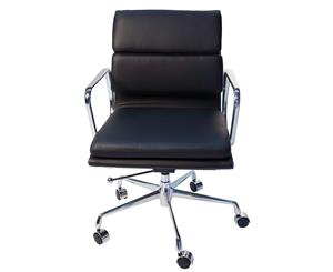 Replica Eames Low Back Soft Pad Management Desk / Office Chair - Black