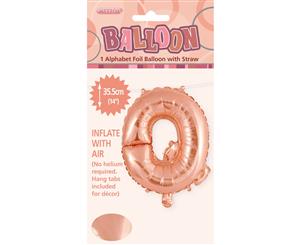 Rose Gold Q Alphabet Foil Balloon 35cm