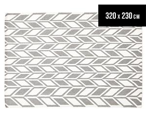 Rug Culture 320x230cm Scandi Wheat Flatweave Rug - Grey