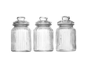 Set of 3 Vintage Airtight Glass Jars | M&W 990ml