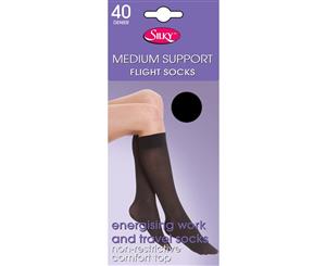 Silky Womens/Ladies Support Flight Socks (1 Pair) (Black) - LW179