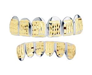 Silver Grillz - One size fits all - Diamond Cut ONE - SET - Silver