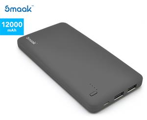 Smaak Foundation 12000mAh Li-Poly Portable Power Bank - Charcoal