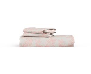 Soft Leaves Duvet Cover Set in Soft Leaves Apricot Blush in King