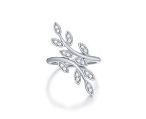 Tendrills Statement Ring with Swarovski Crystals Rhodium Plated