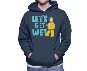 The Simpsons Lets Get Wet Men's Hooded Sweatshirt - Navy Blue