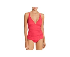 Tommy Bahama Womens Ruched Adjustable Strap One-Piece Swimsuit