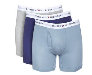 Tommy Hilfiger Men's Cotton Classic Boxer Briefs 3-Pack - Dark Blue/Light Blue/Grey