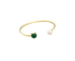 Tous Bright Gold Over Silver Pearl Cuff