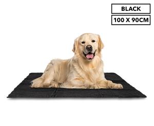 Trendy Pets 100x90cm Fleecy Pet Mat - Black