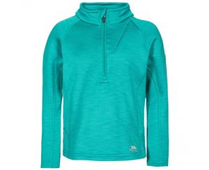 Trespass Girls Celina Supersoft Half Zip Fleece Jacket Top - Green Ocean Marl