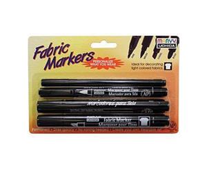 Uchida - Fabirc Markers Finebrushchisel& Brush 4 Pack Black