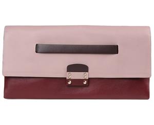 Valentino Two-Tone Clutch Bag - Maroon