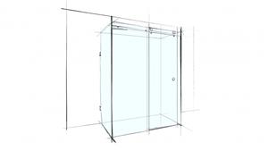 Verotti Custom 1200mm 4 Panel Sliding U-Shape Shower Screen - Clear