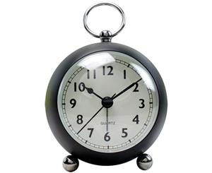 Vintage Round Table Desk Alarm Clock - Black