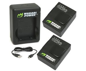 Wasabi Power Batteries for GoPro HERO3/HERO3+ (2 Pack & Dual USB Charger)