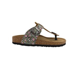 WildSole Dusty Ladies Comfort Cork Footbed Thong Buckle Slide Sandal