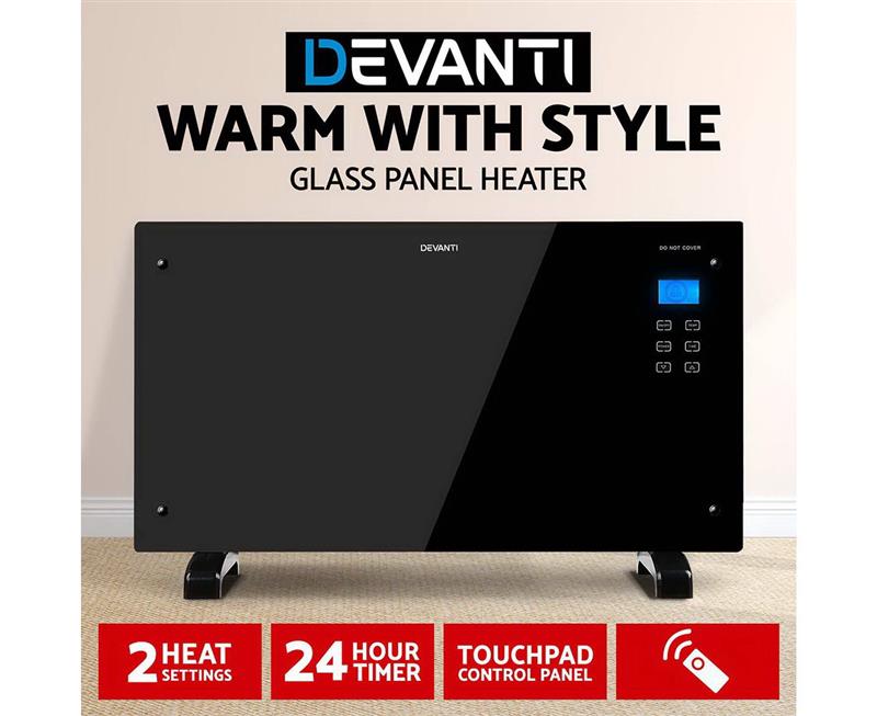 Cheap Devanti Glass Panel Heater Portable Electric Wall Heaters Convection Heater Panel Home 5527