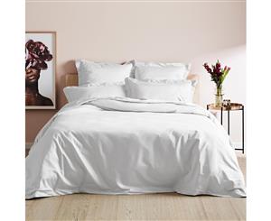 1000TC Quilt Cover Set - Queen - White - Mille