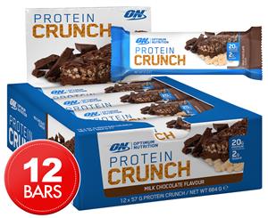 12 x Optimum Nutrition Protein Crunch Bars Milk Chocolate 57g