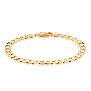 21cm (8.5") Curb Bracelet in 10ct Yellow Gold