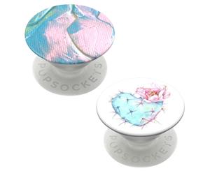 2pc PopSockets Universal Swappable Pop Grip w/ Base Succulent/Painterly Gloss