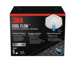 3M (Pack of 5) N95 / P2 Cool Flow 8511 VALVED RESPIRATOR Anti Virus Face Mask