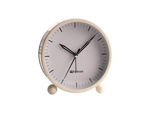 4 inch Round Silent Analog Alarm Clock - White