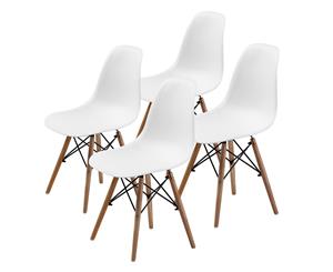 4X Retro Dining Cafe Chair Eiffel DSW WHITE