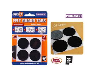 4pce Self-Adhesive Felt Guard Tabs 32mm - Furniture Floor Stratch Protector