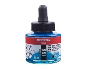 564 - Talens Amsterdam Acrylic Ink 30ml - Brilliant Blue