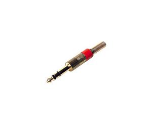 6.3Mm Gold Stereo Phono Plug Red - Spring Protection