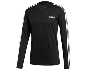 Adidas Men's D2M 3-Stripe LS Tee / T-Shirt / Tshirt - Black