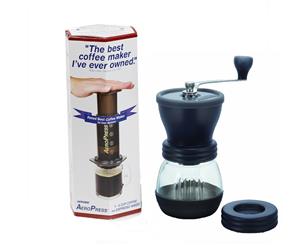 Aerobie Aeropress Coffee Maker System In A Box + Hario Skerton Ceramic Mill Grinder