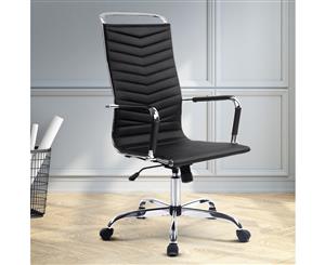 Artiss Eames Replica Office Chair Computer Chairs Seating Leather Executive BK