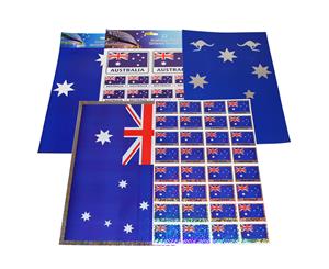 Aussie Stickers Bulk Lot 5 Packs A4 Sheets Australia Day Flags Spirit & Southern Cross