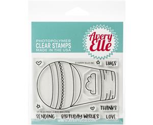 Avery Elle Clear Stamp Set 4in x 3in - Peek-A-Boo Balloon