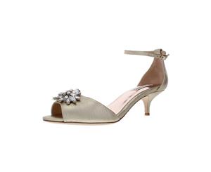 Badgley Mischka Womens Embellished Peep Toe Kitten Heels