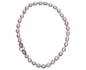 Bella Krystal - Women's Sabrina Crystal Tiger & Grey Fresh Water Pearl Necklace