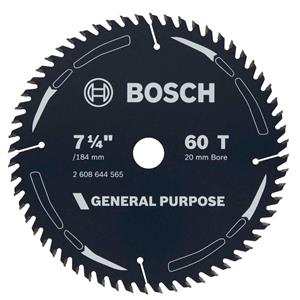 Bosch 184mm 60T TCT Circular Saw Blade for Wood Cutting - GENERAL PURPOSE