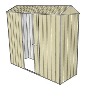 Build-a-Shed 0.8 x 2.3 x 2.3m Gable Single Sliding Side Door Shed - Cream