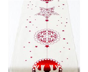 Christmas Burlap Hessian Roll Table Runner Home Dining Party Xmas Decor 28x270cm - White- Snowflakes