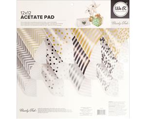 Clearly Posh Acetate Pad 12&quotX12" 12/Pkg-W/Foil