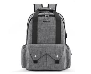CoolBELL Unisex Large Capacity Baby Diaper Bag Backpack-Grey
